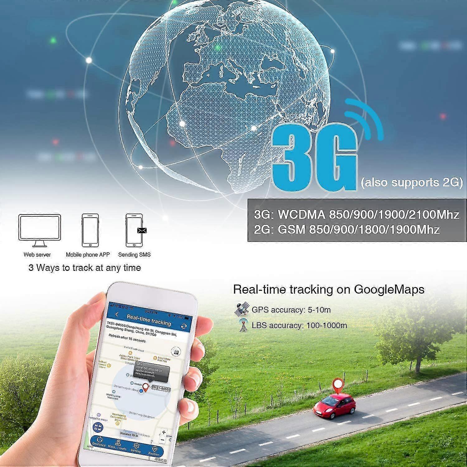 Rastreador GPS, Seguimiento en tiempo real Seguimiento de vehículos 