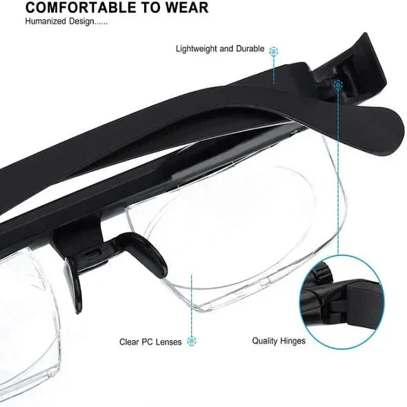 Gafas de enfoque ajustable para visión cercana y lejana