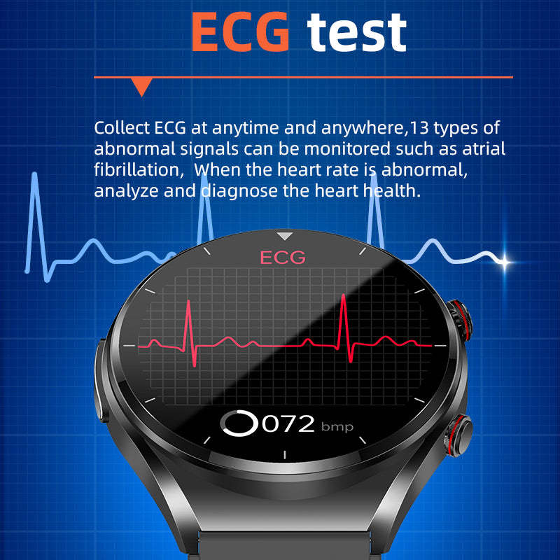 Nivel de azúcar en sangre con un solo clic|Glucosa en Sangre Presión Arterial ECG|ECG HRV Monitor de Frecuencia Cardíaca Reloj Inteligente de Salud