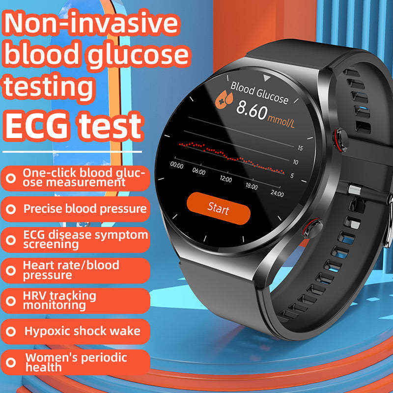 Nivel de azúcar en sangre con un solo clic|Glucosa en Sangre Presión Arterial ECG|ECG HRV Monitor de Frecuencia Cardíaca Reloj Inteligente de Salud