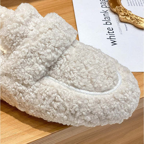 Zapatillas por casa de felpa para mujer
