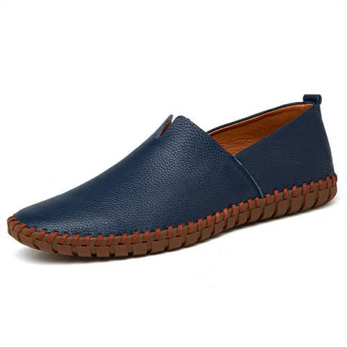 Zapatos Barefoot de cuero transpirables con puntadas para hombre
