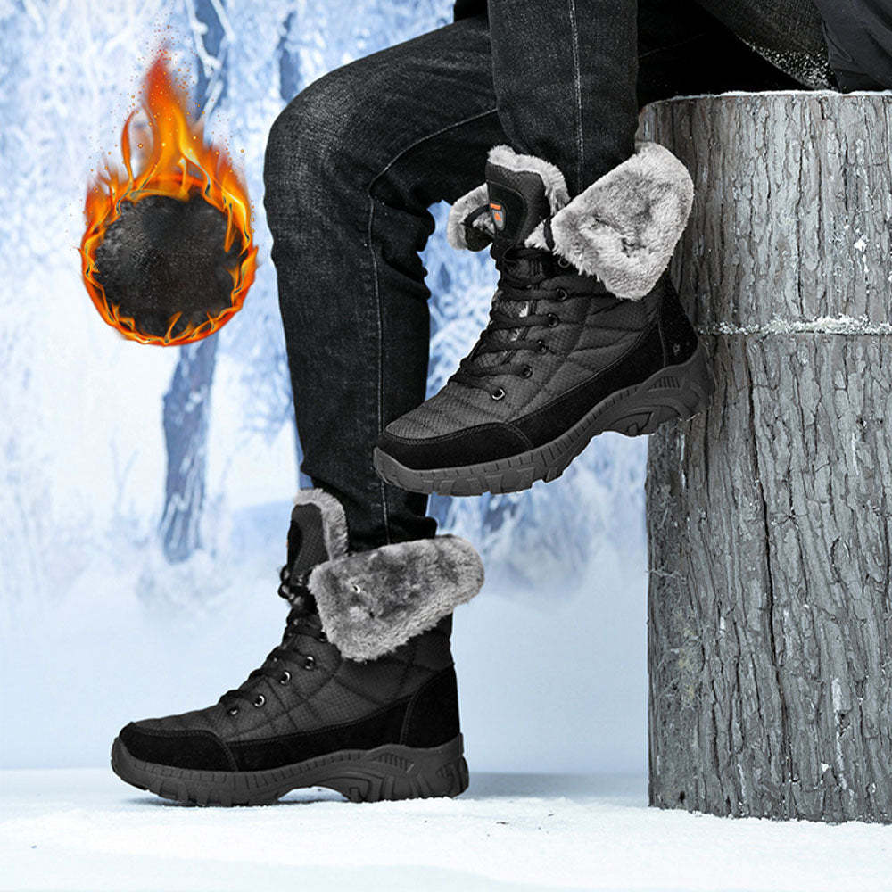 Botas de nieve impermeables con forro cálido para hombre
