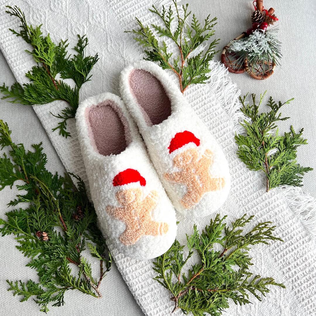 Pantuflas navideñas alegres