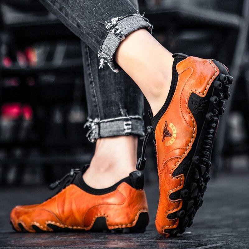 Zapatos de conducción descalzos Baker cómodos para hombre, zapatos de cuero vintage hechos a mano