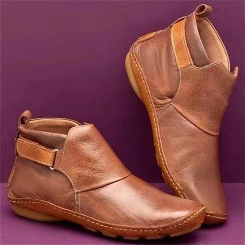 Botines de piel sintética para mujer