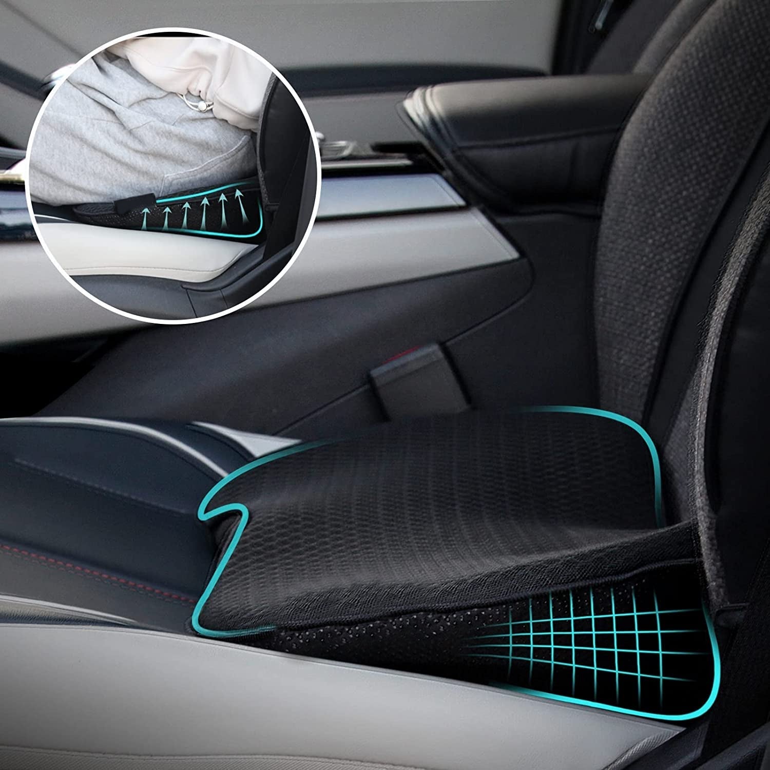 Cojín para asiento de coche para conductores de baja estatura