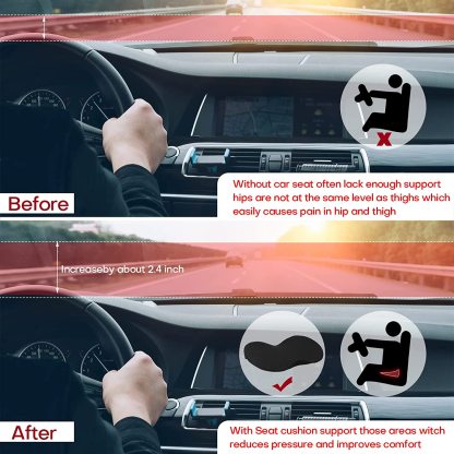 Cojín para asiento de coche para conductores de baja estatura
