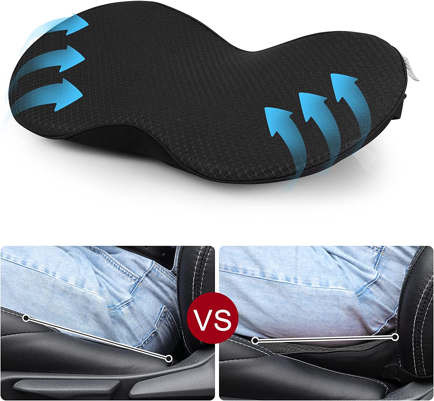 Cojín para asiento de coche para conductores de baja estatura