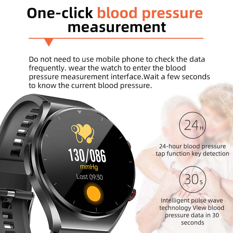 Nivel de azúcar en sangre con un solo clic|Glucosa en Sangre Presión Arterial ECG|ECG HRV Monitor de Frecuencia Cardíaca Reloj Inteligente de Salud