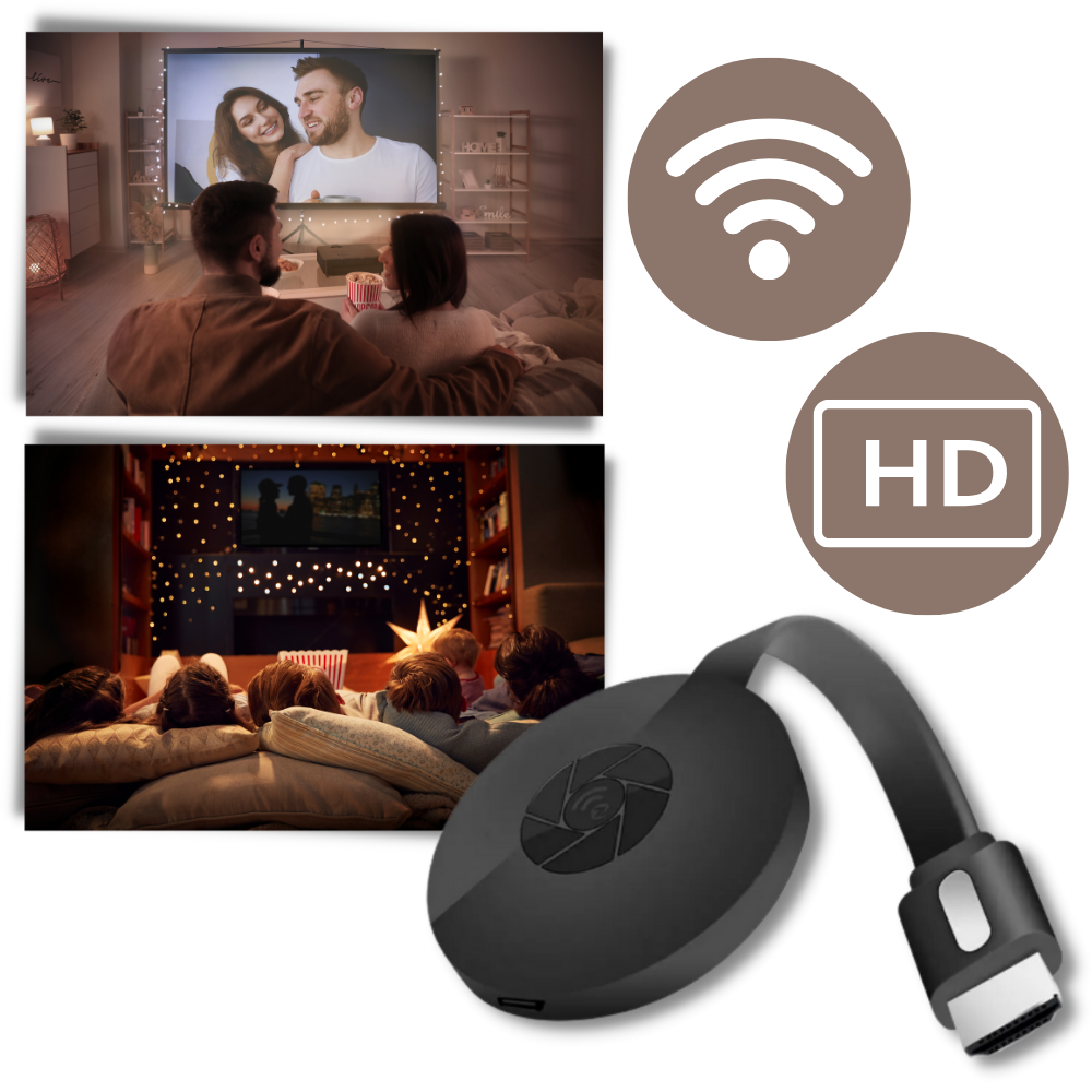 Adaptador HDMI con proyección de teléfono en la TV