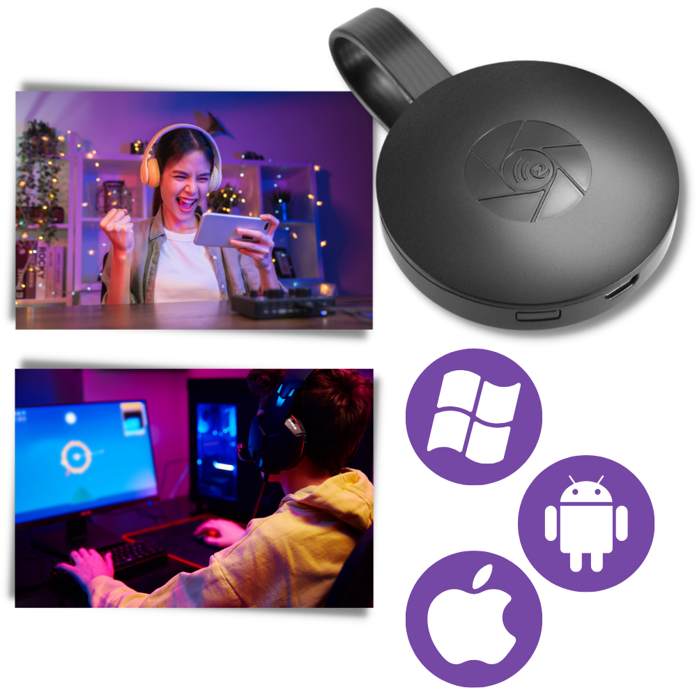 Adaptador HDMI con proyección de teléfono en la TV