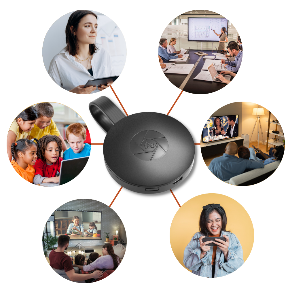 Adaptador HDMI con proyección de teléfono en la TV