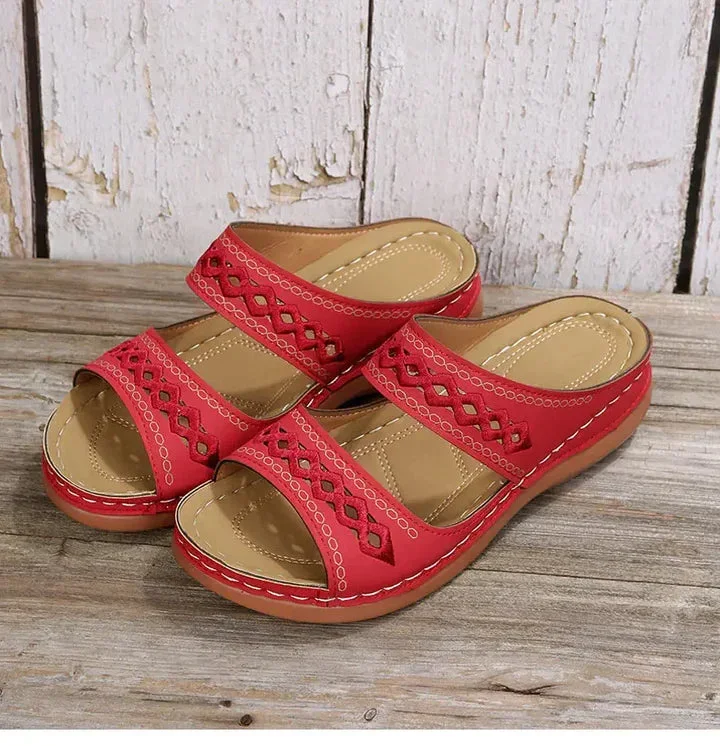 Sandalias de cuña ortopédicas para mujer con soporte para el arco