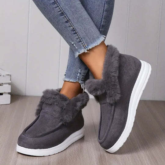 Botas de nieve mullidas y sencillas para mujer