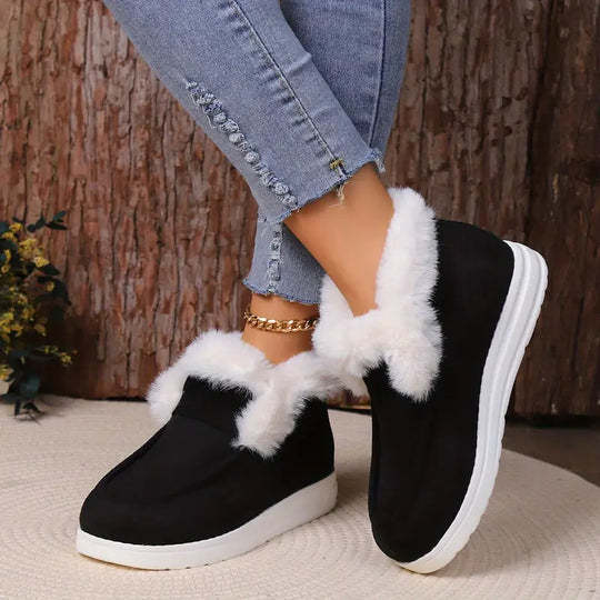 Botas de nieve mullidas y sencillas para mujer