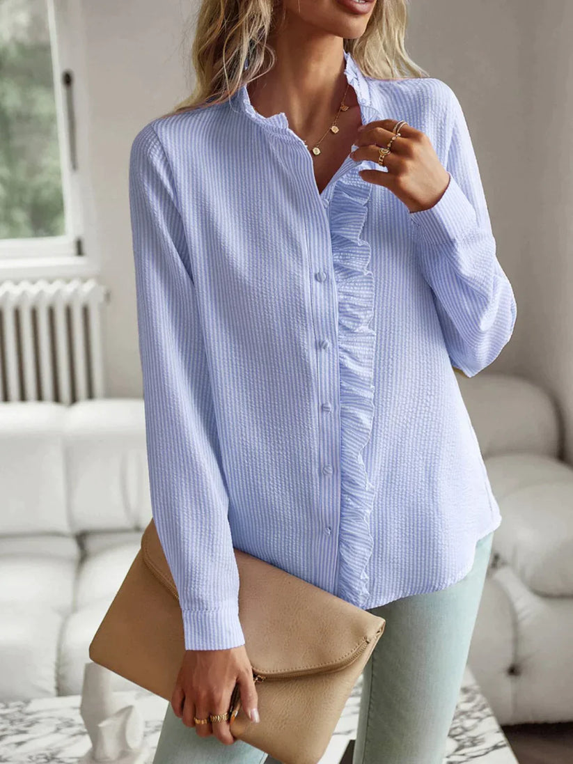Camisa azul estampada