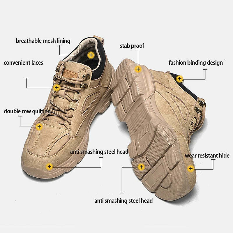 Botas de seguridad con punta de acero para escalada de hombres