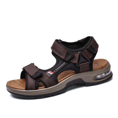 Sandalias de cuero con amortiguación de aire y soporte para el arco para hombre