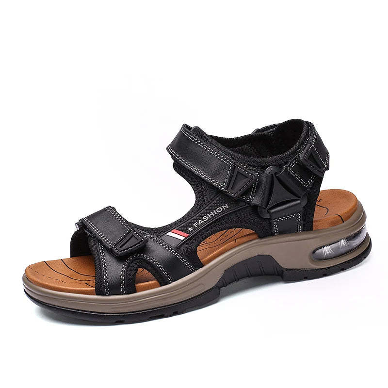 Sandalias de cuero con amortiguación de aire y soporte para el arco pa