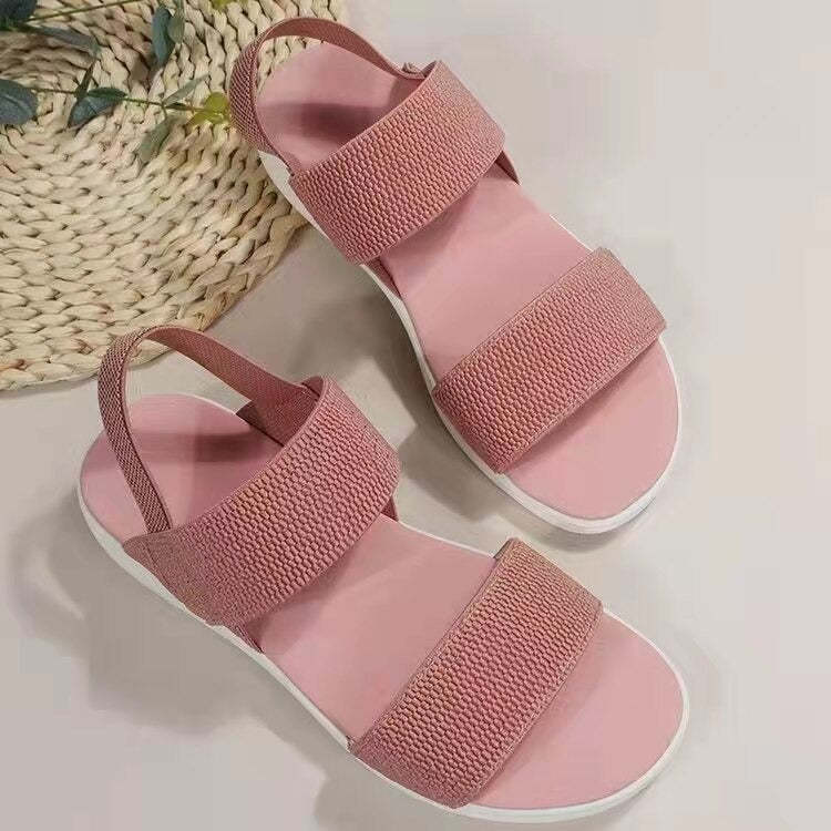 Sandalias ortopédicas cómodas para mujer con banda elástica, informales, de verano