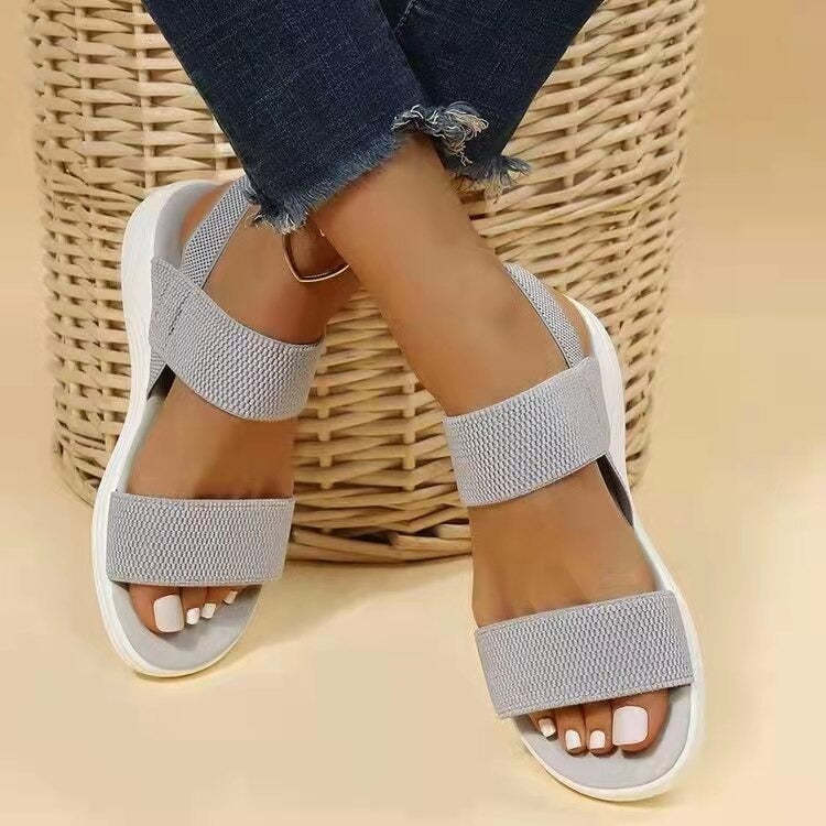 Sandalias ortopédicas cómodas para mujer con banda elástica, informales, de verano