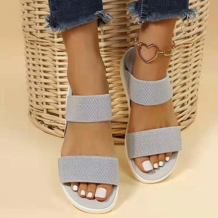 Sandalias ortopédicas cómodas para mujer con banda elástica, informales, de verano