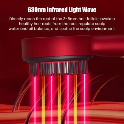 Peine de masaje eléctrico - Terapia de luz roja para el cuero cabelludo