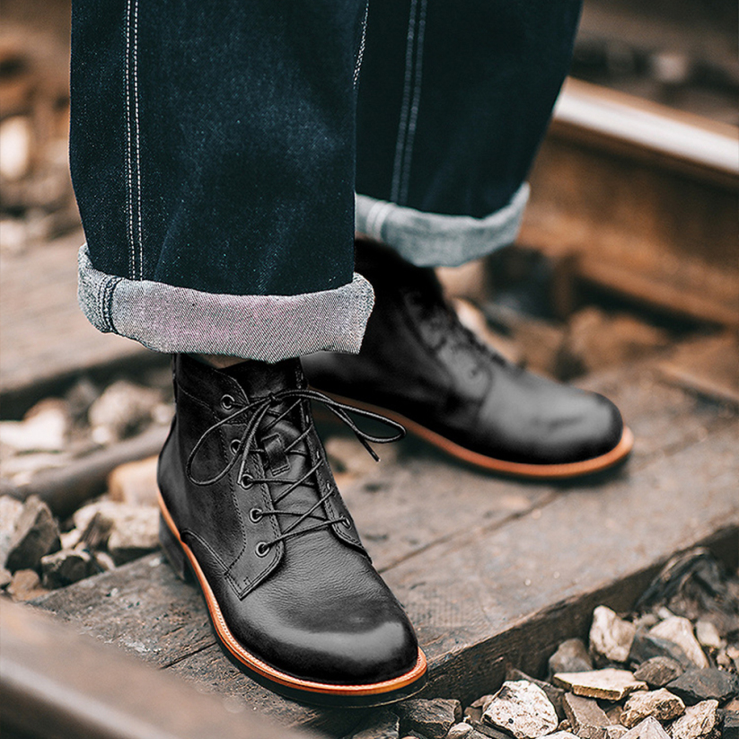 Botas altas de cuero para hombre