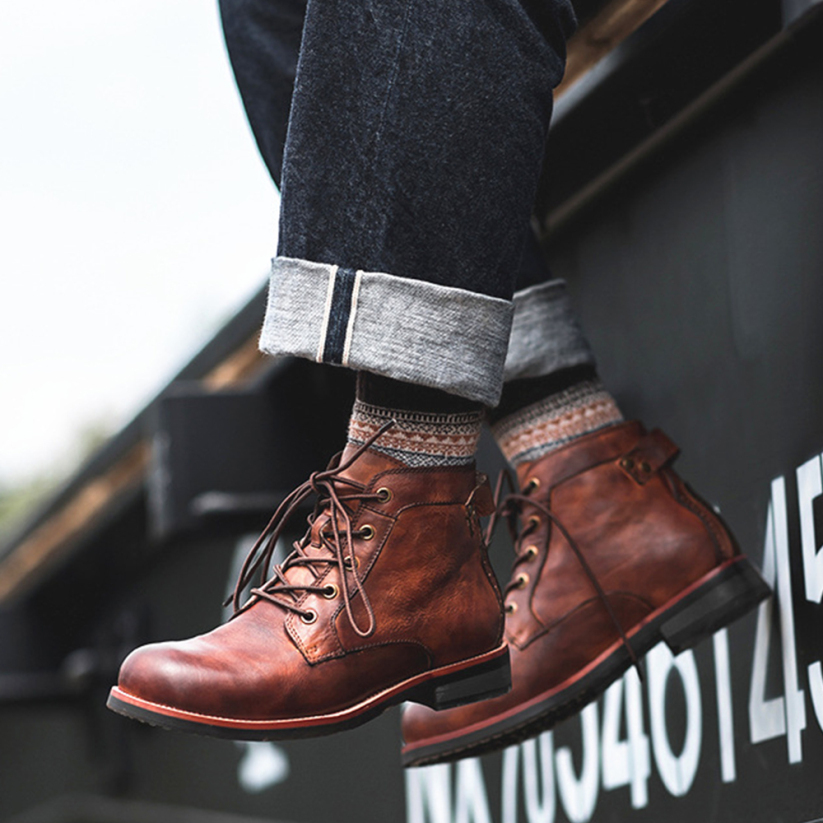 Botas altas de cuero para hombre