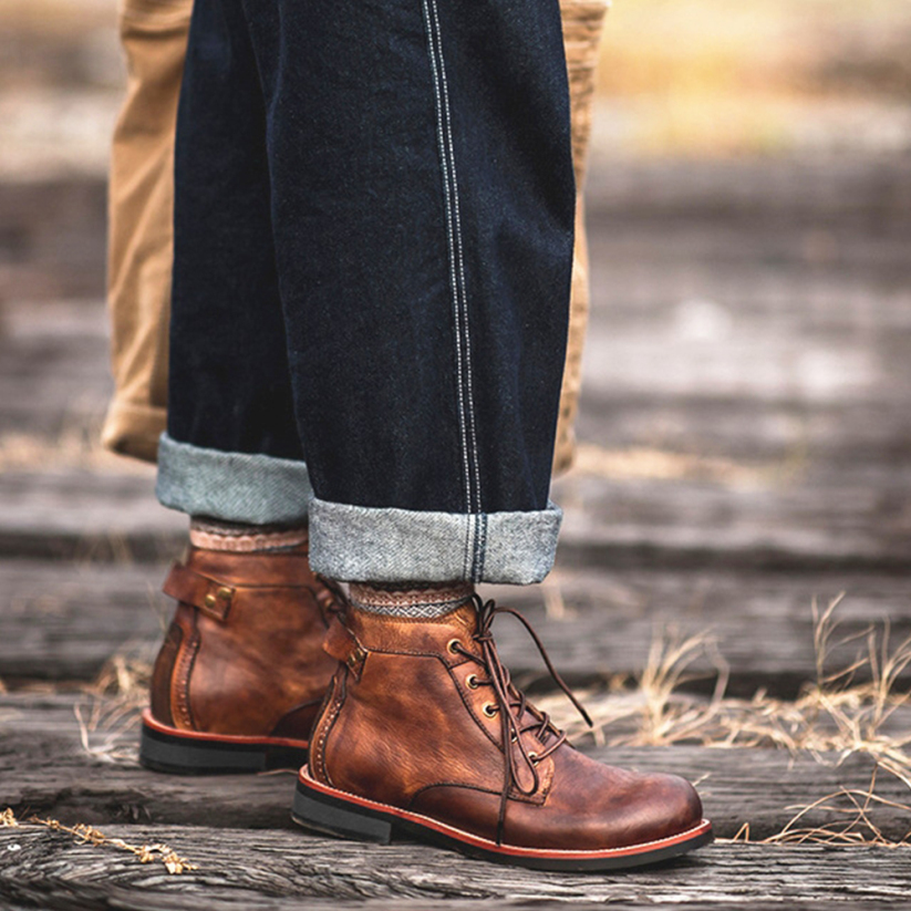 Botas altas de cuero para hombre