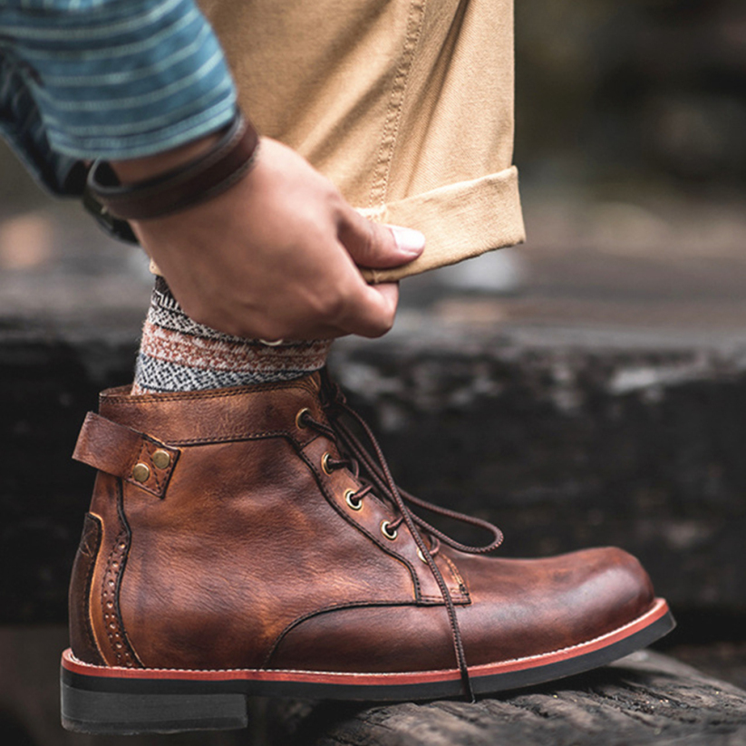 Botas altas de cuero para hombre
