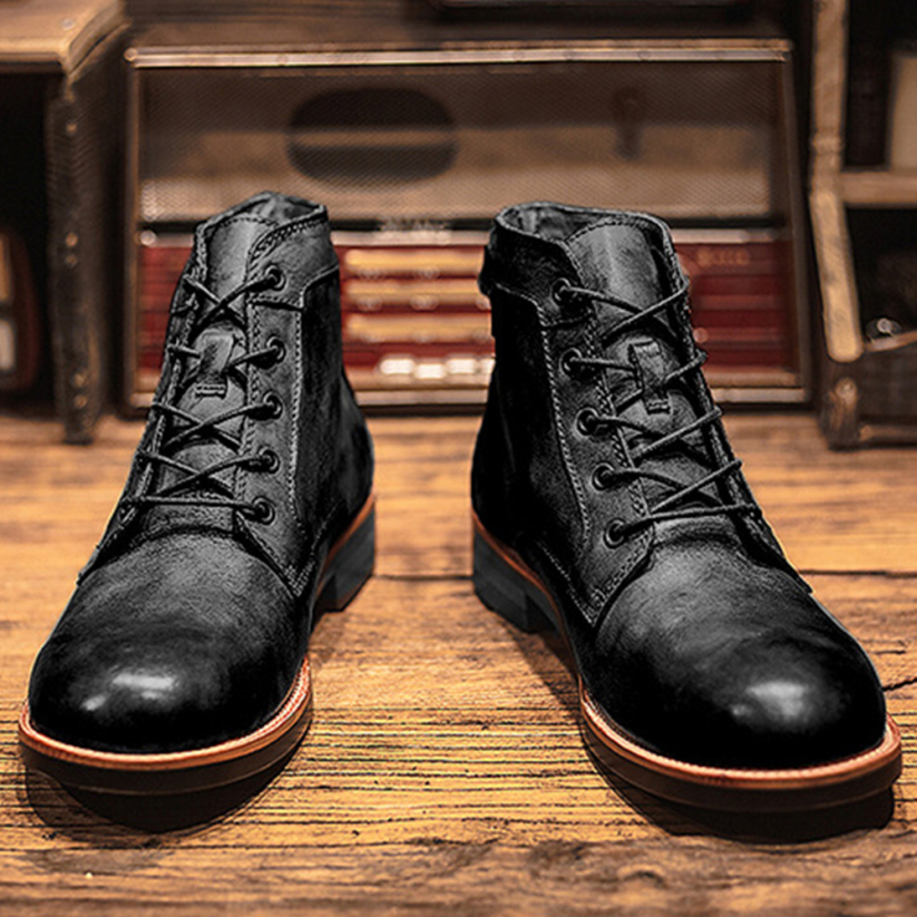 Botas altas de cuero para hombre