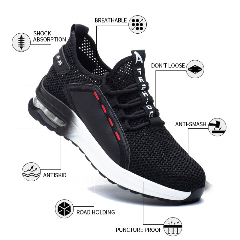 Zapatos ortopédicos ultraligeros, transpirables, con punta de acero y antideslizantes