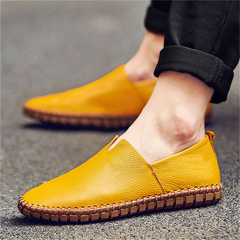 Zapatos Barefoot de cuero transpirables con puntadas para hombre