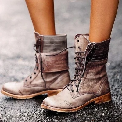 Botas de moto con cordones para mujer