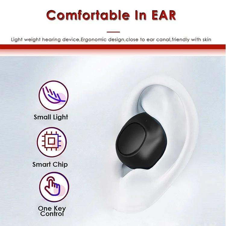 Audífono para personas mayores recargable con cancelación de ruido