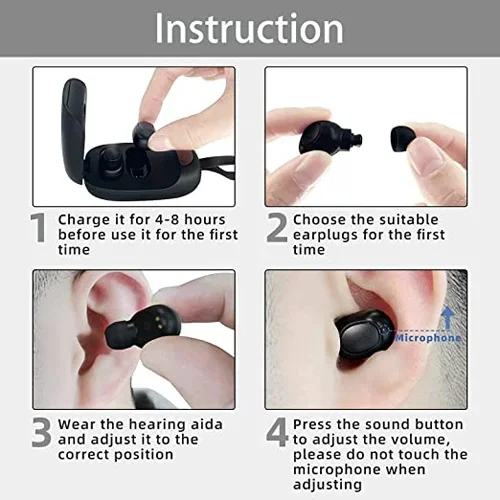 Audífono para personas mayores recargable con cancelación de ruido