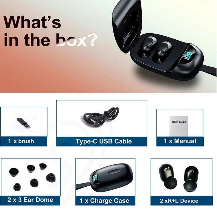 Audífono para personas mayores recargable con cancelación de ruido