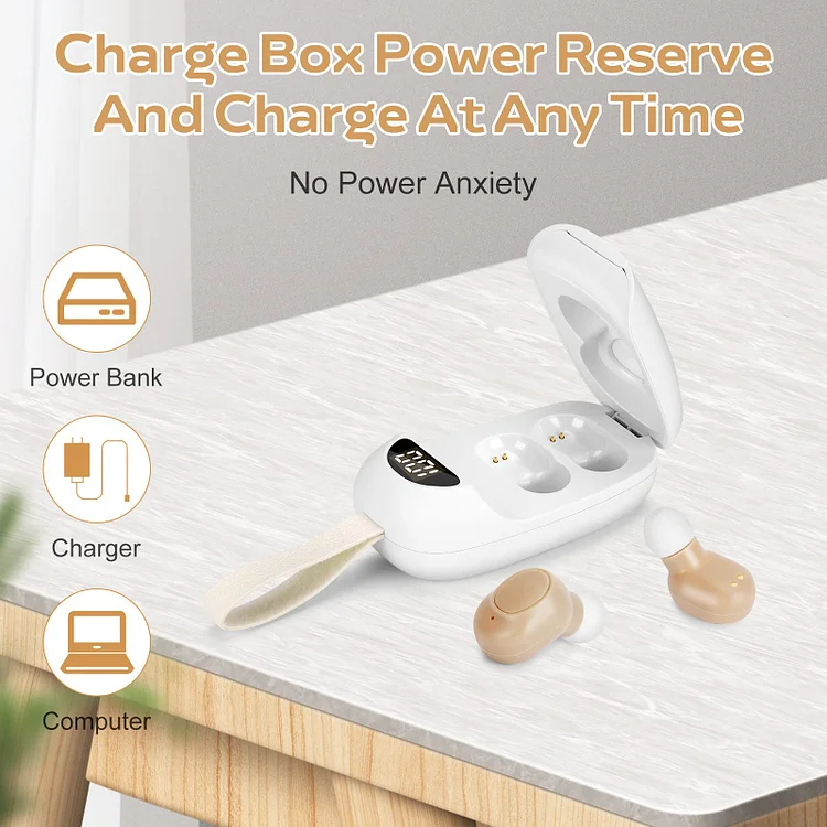 Audífono para personas mayores recargable con cancelación de ruido