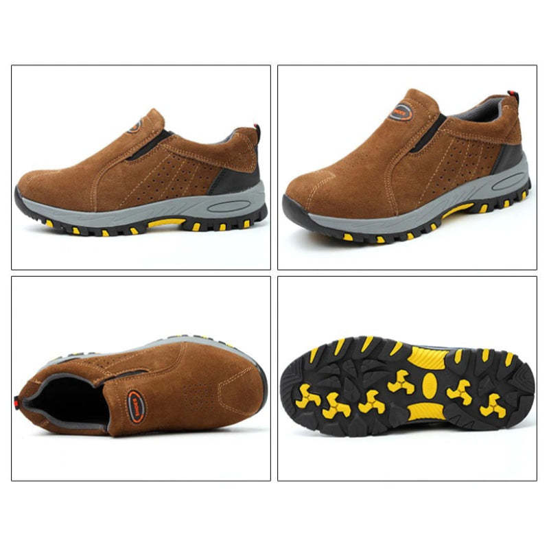 Botas de seguridad antiperforación de gamuza para hombre, zapatos ortopédicos