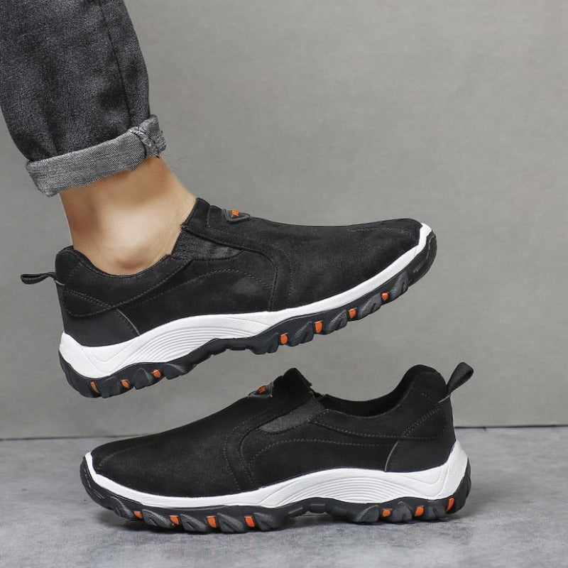 Zapatos ortopédicos de gamuza de primera calidad sin cordones para hombre