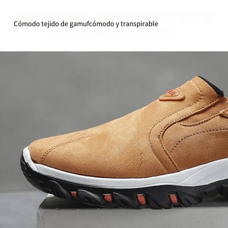 Zapatos ortopédicos de gamuza de primera calidad sin cordones para hombre
