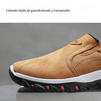 Zapatos ortopédicos de gamuza de primera calidad sin cordones para hombre