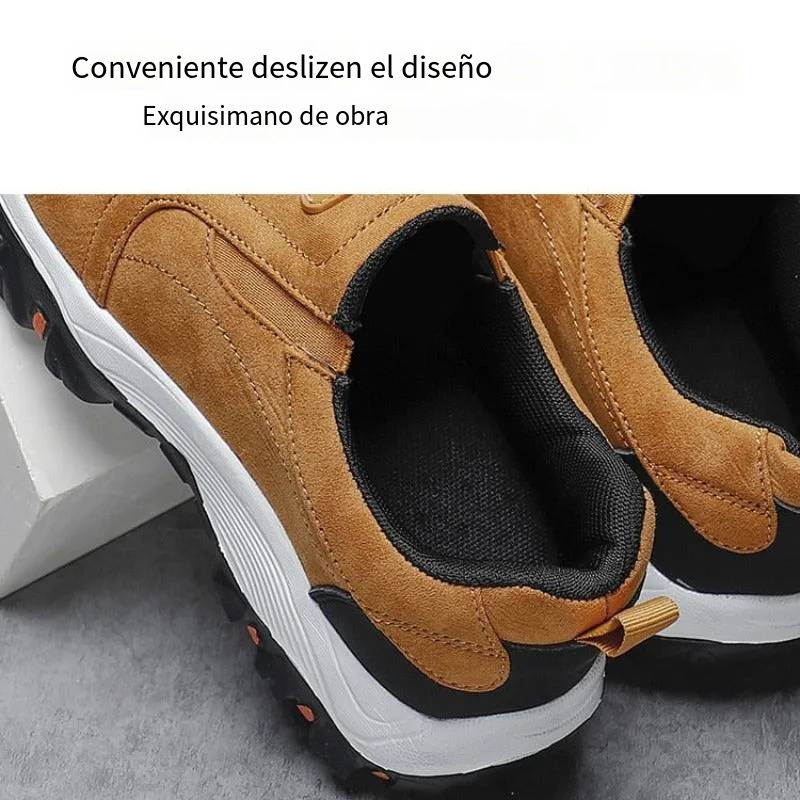 Zapatos ortopédicos de gamuza de primera calidad sin cordones para hombre