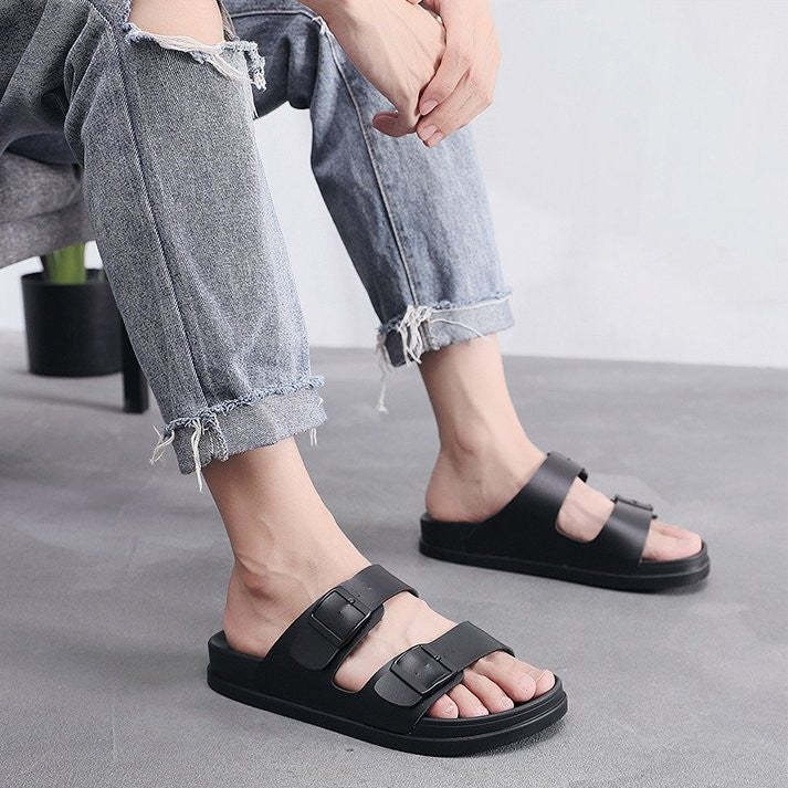 Sandalias ortopédicas impermeables para hombre con hebilla y soporte para el arco de la playa
