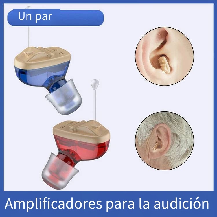 Mini audífonos digitales, amplificador de voz, invisibles en el oído