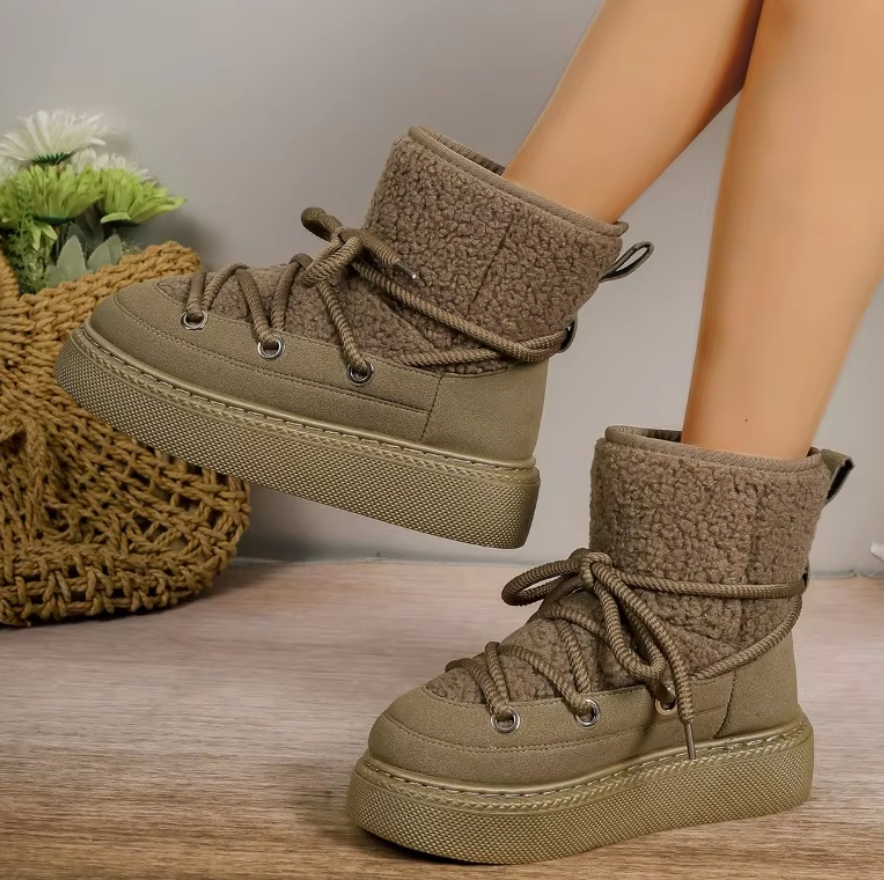 Botas de nieve de invierno impermeables, antideslizantes y cálidas para mujer