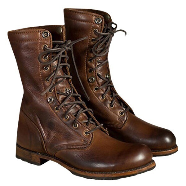 Botas de montar, botas de combate vintage para motocicletas para mujeres y hombres