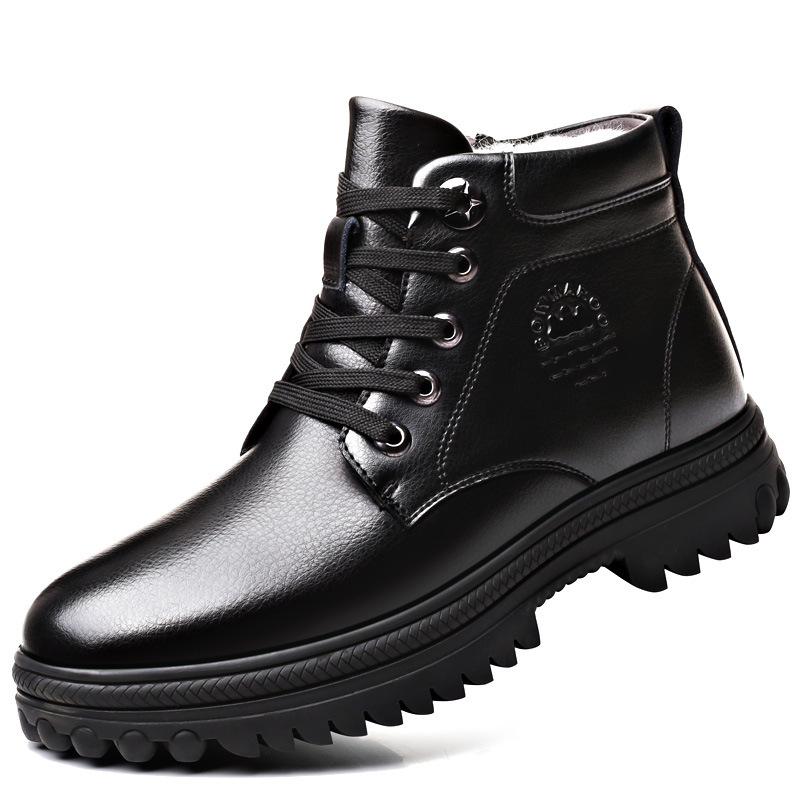 Botas de invierno impermeables de piel auténtica para hombre
